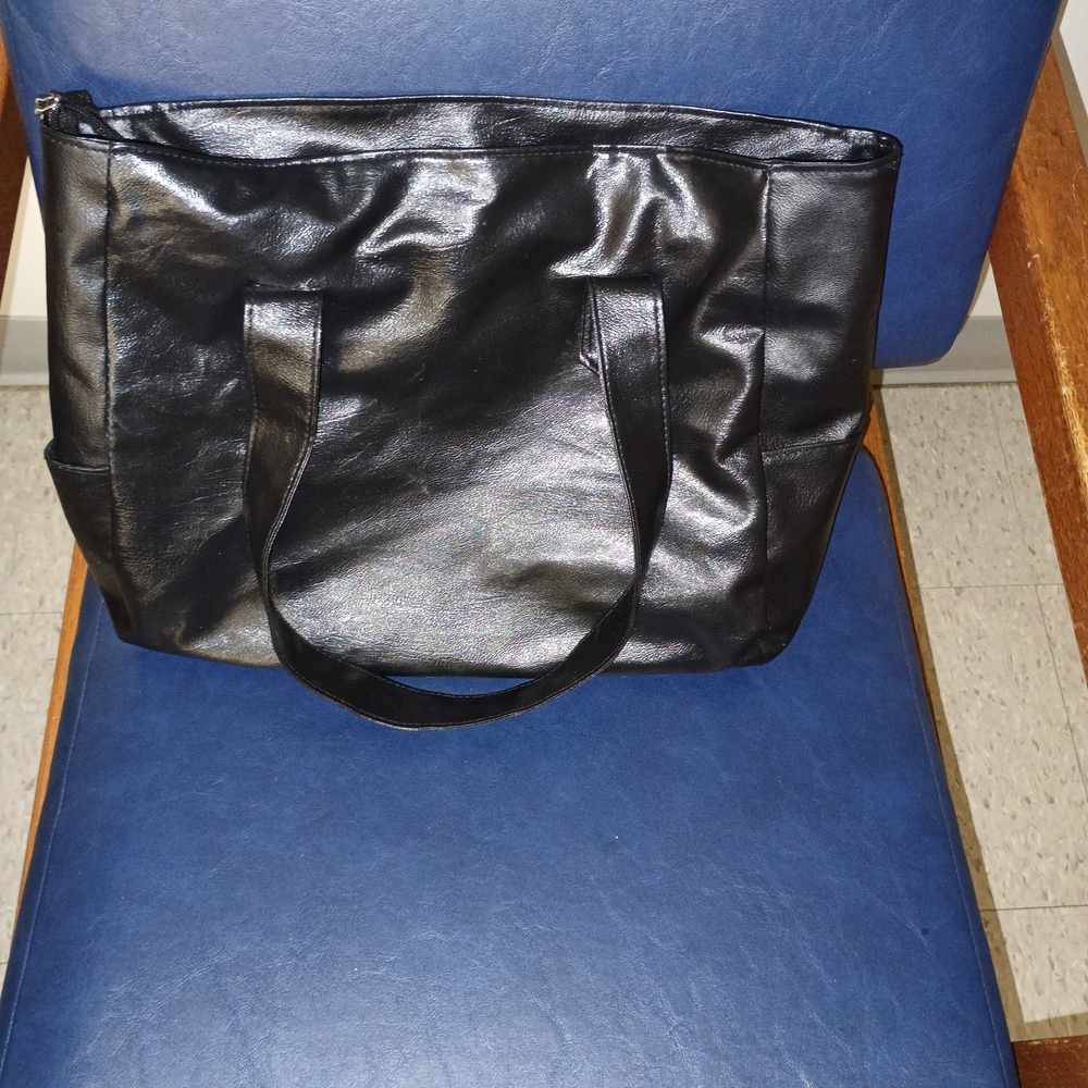 Black Leather Tote Bag